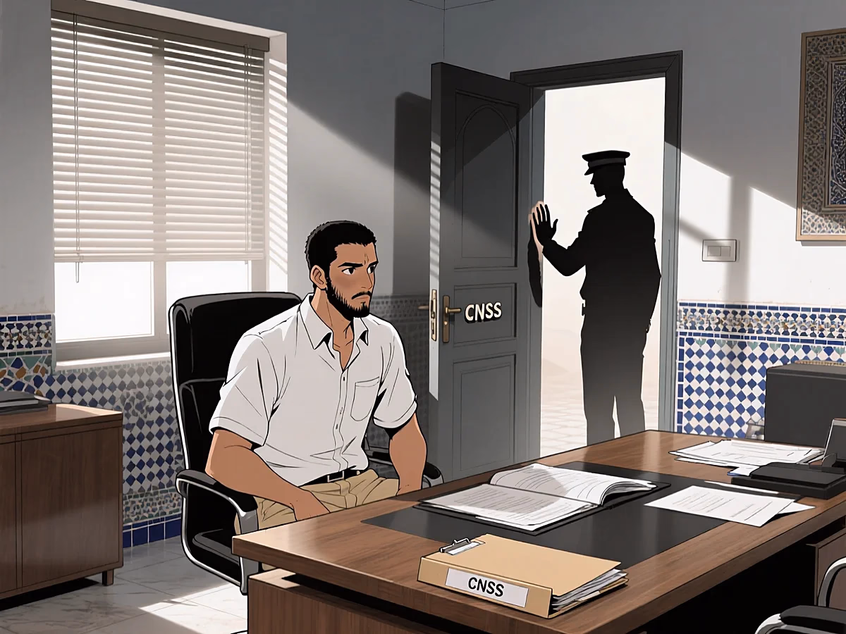 Illustration dark CREER — controle cnss inspection boite maroc
