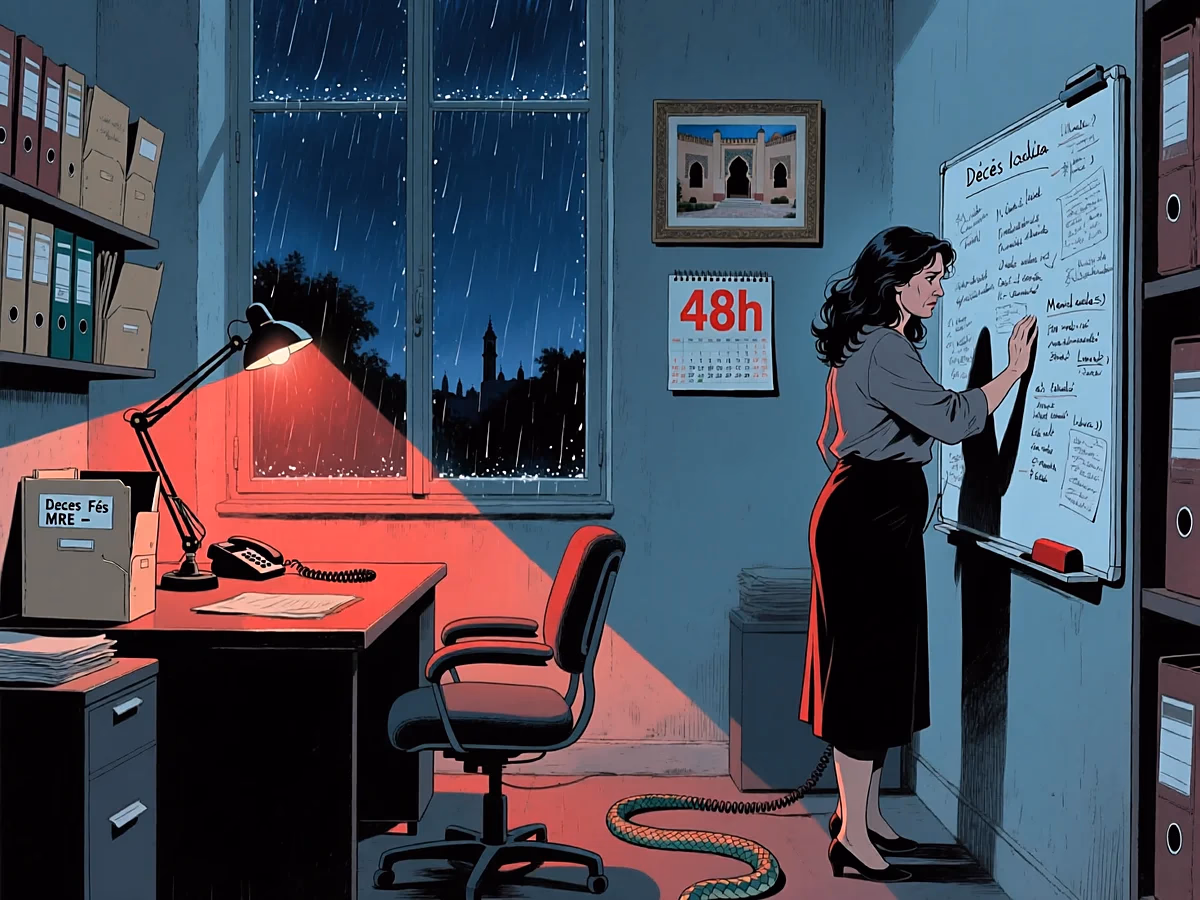 Illustration dark VIVRE — deces mre demarches prevoyance