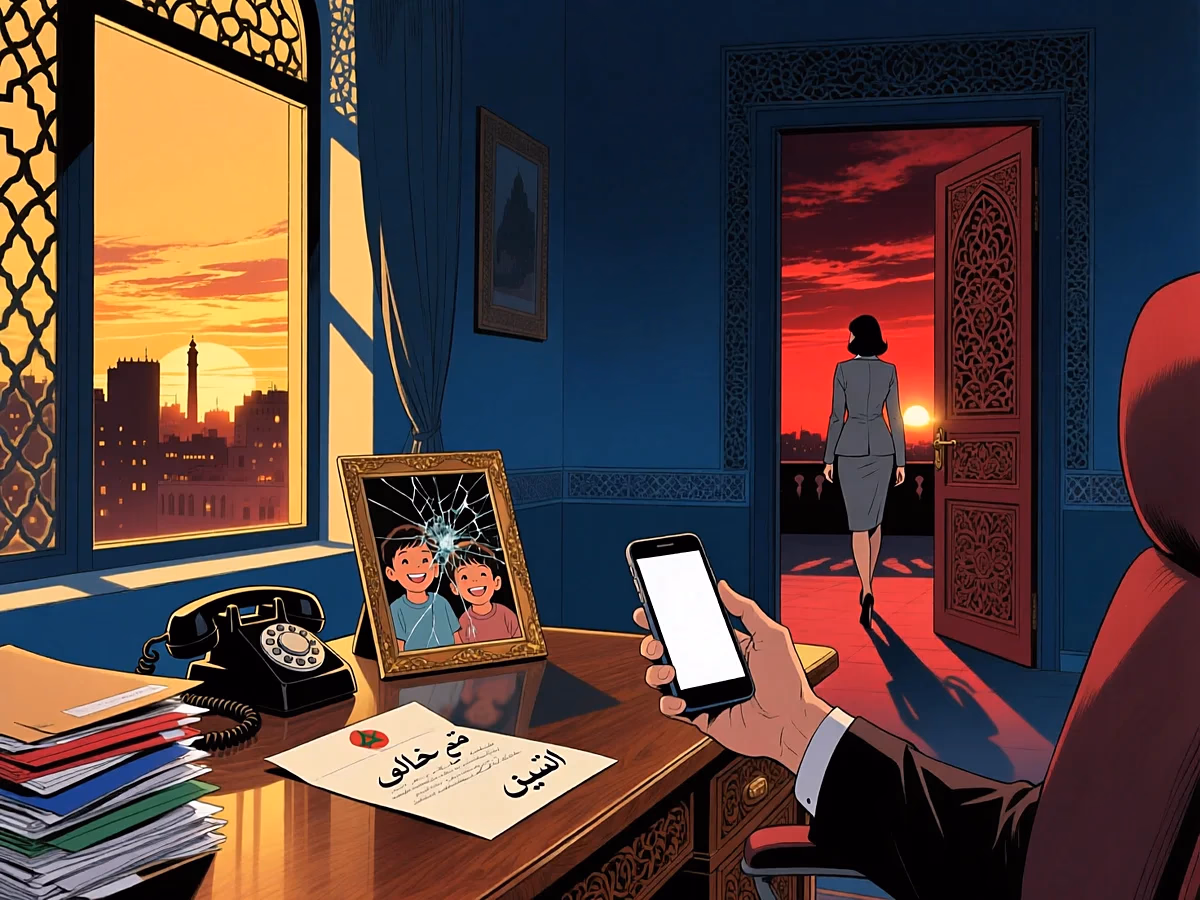 Illustration dark VIVRE — divorce franco marocain garde enfants