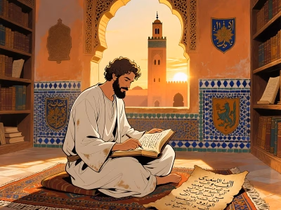 Illustration article culture — philosophie ibn rochd ibn tofail penseurs maroc